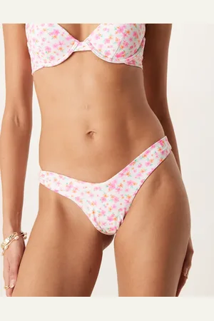 Kulani Kinis Flamingo Flora Y cheeky bikini bottoms in