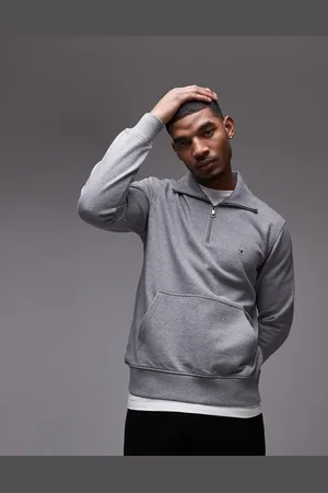 Tommy Hilfiger Essential half zip polo shirt in grey