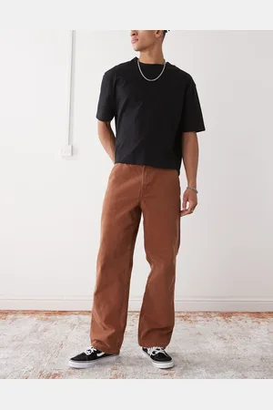 Vans Drill chore loose fit carpenter pants with vintage wash in mid brown