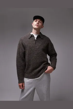 Topman Oversized fit boucle polo in marl
