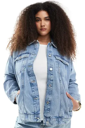 ONLY Oversized denim jacket in light blue wash