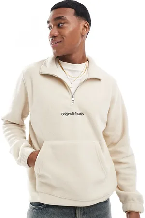JACK & JONES Half zip fleece with originals logo in -Neutral