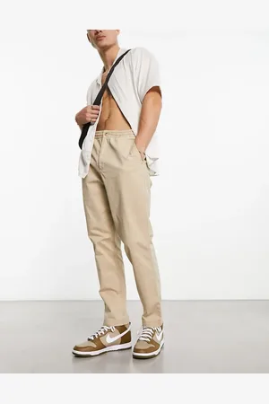 Ralph Lauren Prepster flat front twill chino pants classic oversized fit in classic beige-Brown