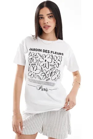 Brave Soul Jardin des fleurs floral print t-shirt in