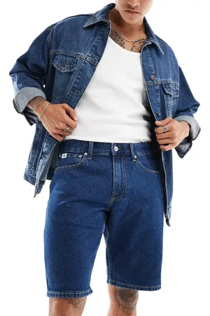 Calvin Klein Regular denim shorts in dark wash-Navy