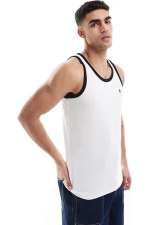 French Connection French Connection ringer singlet in white and navy