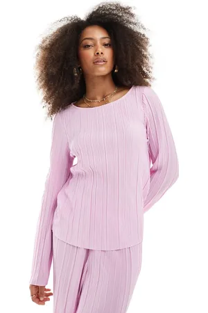 Pieces® Plisse long sleeve top in (part of a set)