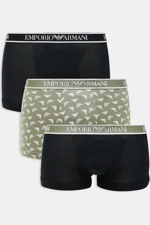 Emporio Armani Bodywear 3 pack core logoband trunks in black and beige