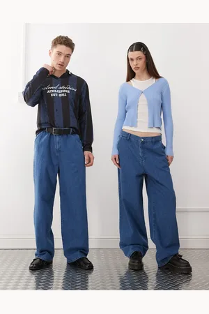 Reclaimed Unisex relaxed wide leg jeans in -Neutral