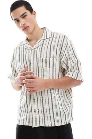 Pull&Bear Rustic striped shirt in -Blue