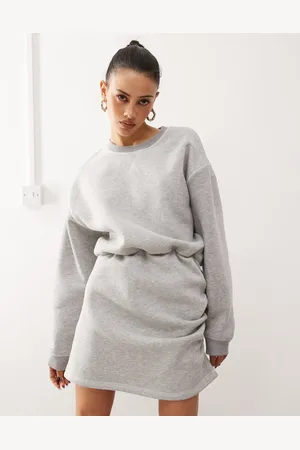 COLLUSION Sweat mini dress with logo in grey marl