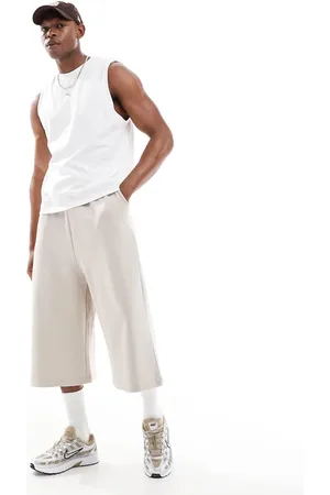 ASOS Long cotton jorts in brown