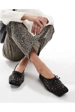 ASOS Lysandra leather high-vamp ballets in