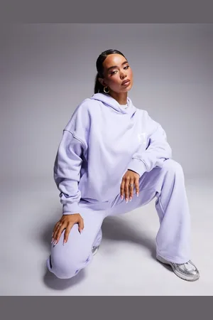 Kaiia Angel back print oversized hoodie in (part of a set)-Purple