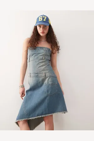COLLUSION Iconic denim dress in -Blue