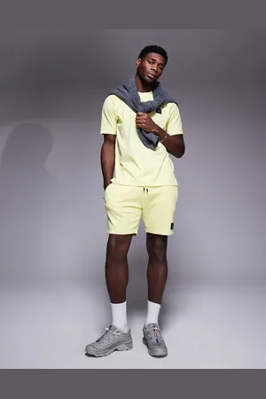 Marshall Artist Siren jersey shorts in lemon (part of a set)