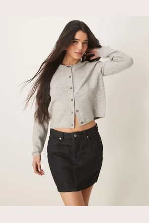 JDY Crew neck cardigan with wool in light grey