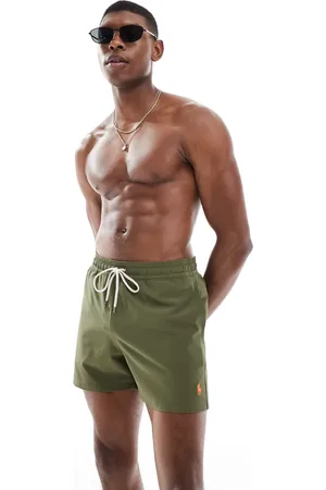Ralph Lauren Traveler icon logo slim fit mid swim shorts in