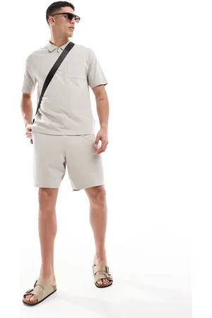 New Look Jersey shorts in stone (part of a set)-Neutral