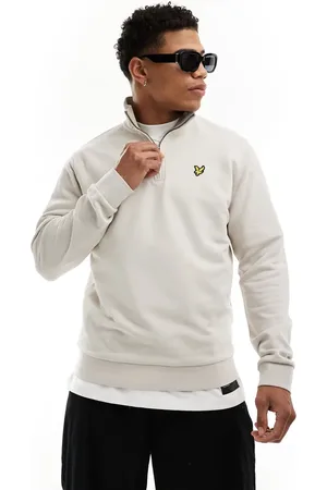Lyle & Scott Icon logo loopback quarter zip sweatshirt in -Neutral