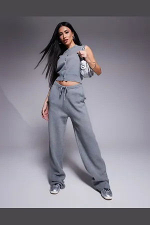 The Couture Club Relaxed knit trackies in grey marl (part of a set)