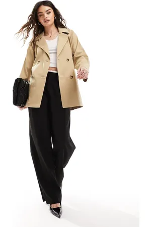VILA Short trench coat in camel-Neutral