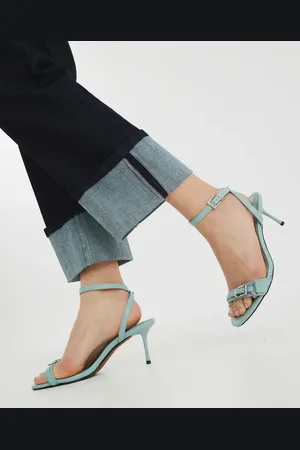 River Island Buckle detail heeled sandals in