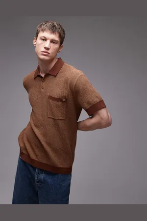 Dickies Rocky knitted polo shirt in dark -Brown