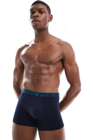 Emporio Armani Bodywear 2 pack endurance logo trunks in blue