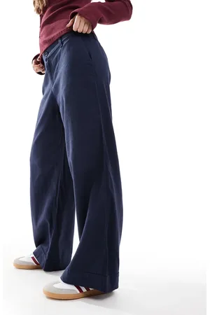 Hollister Low rise linen look wide leg pants in