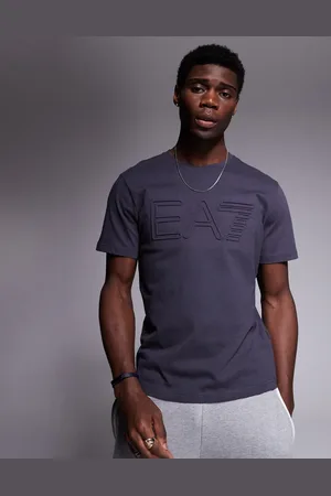 EA7 Armani embossed central logo t-shirt in dark grey