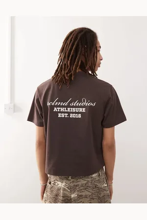 Reclaimed Unisex boxy oversized tee with graphic in -Black