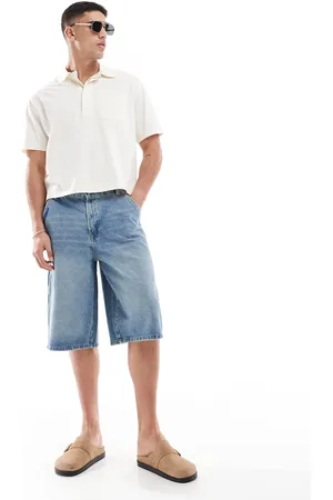 Bershka Skater fit denim shorts in mid