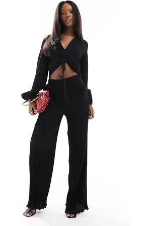 In The Style Plisse wide leg pants in (part of a set)