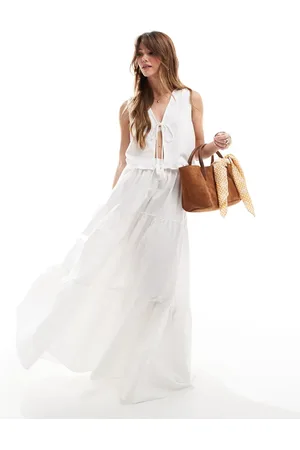 ASOS Tiered boho maxi skirt in