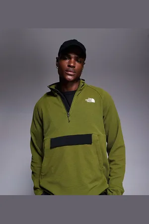 The North Face Kecha 1/4 zip packable anorak in khaki