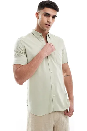 French Connection French Connection short sleeve linen shirt in -Green