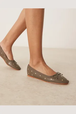 ASOS Lynette high vamp studded ballet flats in -Green