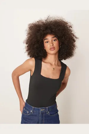 New Look Square neck slinky bodysuit in