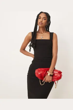 Forever New Asymmetric fitted midaxi dress in
