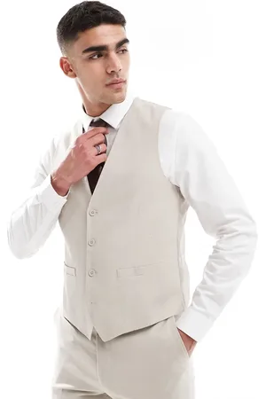 French Connection French Connection linen formal suit waistcoat in (part of a set)-Neutral