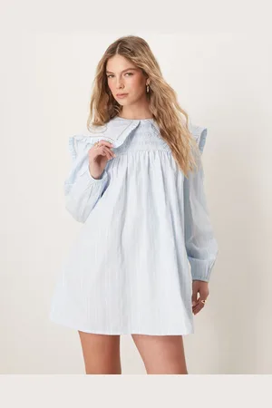 Neon Rose Smocking detail babydoll dress in