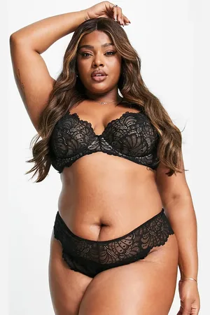 ASOS ASOS DESIGN Curve Sienna lace high waist brazilian briefs in