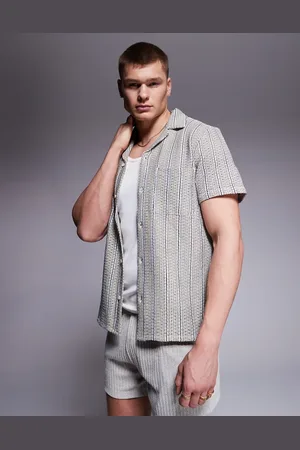 South Beach Knitted short sleeve beach shirt in