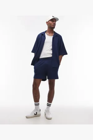 Topman Oversized fit waffle shorts in