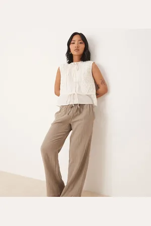 JDY Wide leg cheesecloth pants in