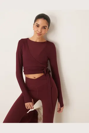 Tala Wrap around cardigan in wine-Red