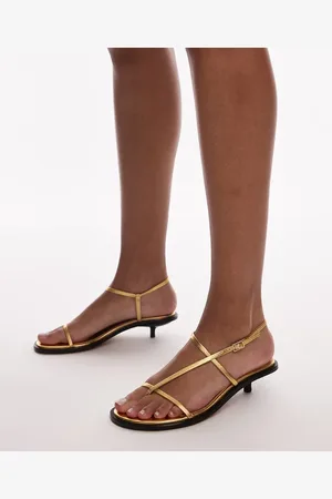 Topshop Inaya premium leather strappy kitten heel sandals in