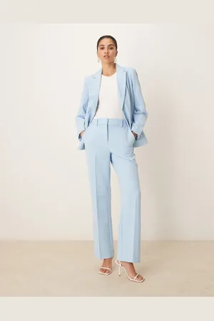 Y.A.S Tailored straight leg pants in sky blue (part of a set)