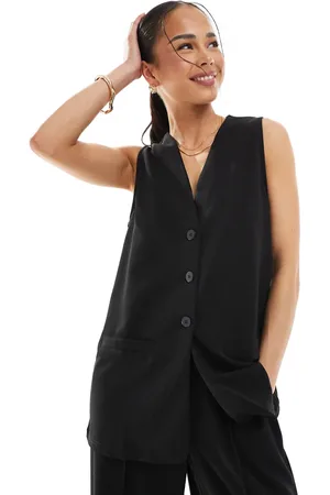 VERO MODA Longline jersey crepe waistcoat in (part of a set)